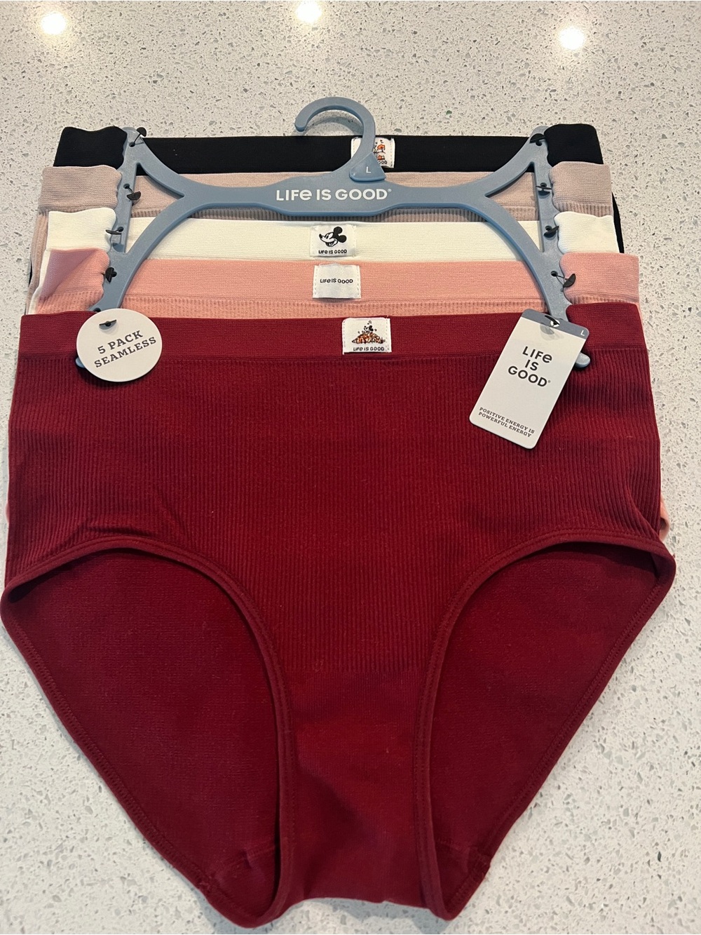 Life is Good Fall' mickey High-Rise Underwear - Red and Assorted